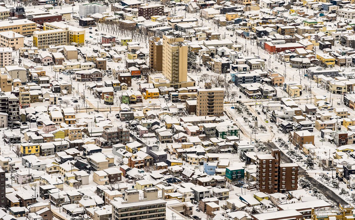 Beautiful landscape and cityscape from Mountain Hakodate for loo